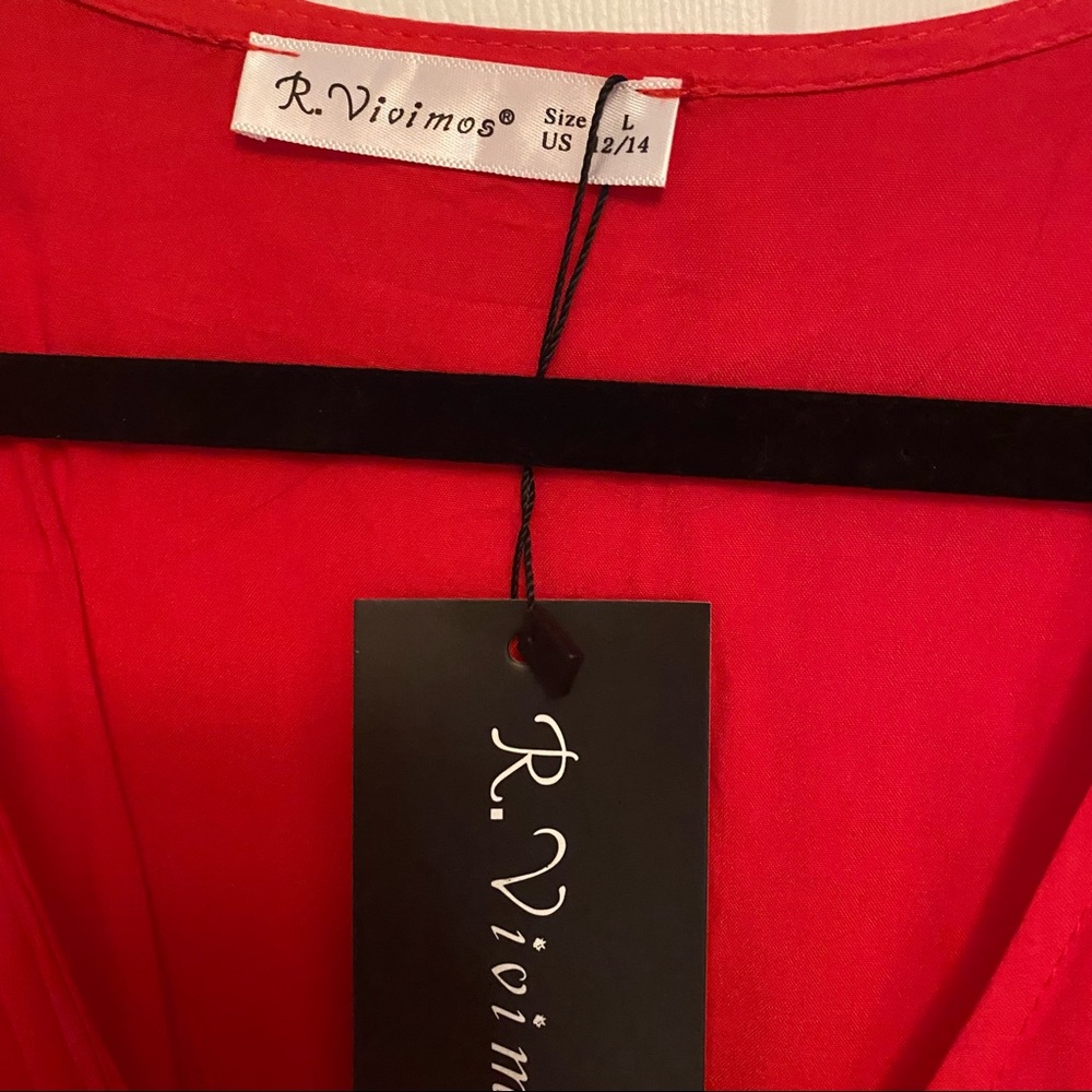 NWT R. Vivimos Wrap Top Red Maxi Dress - Picture 3 of 8